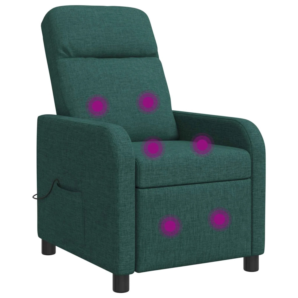 Divano Sedia-Poltrona Massaggiante Verde Scuro Tessuto 563491