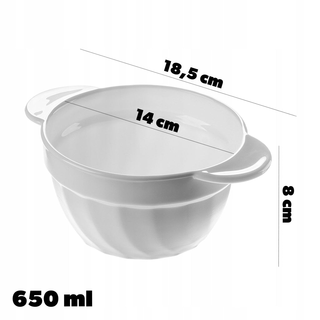 Set di 3 ciotole da zuppa KADAX da 650 ml, bianche.