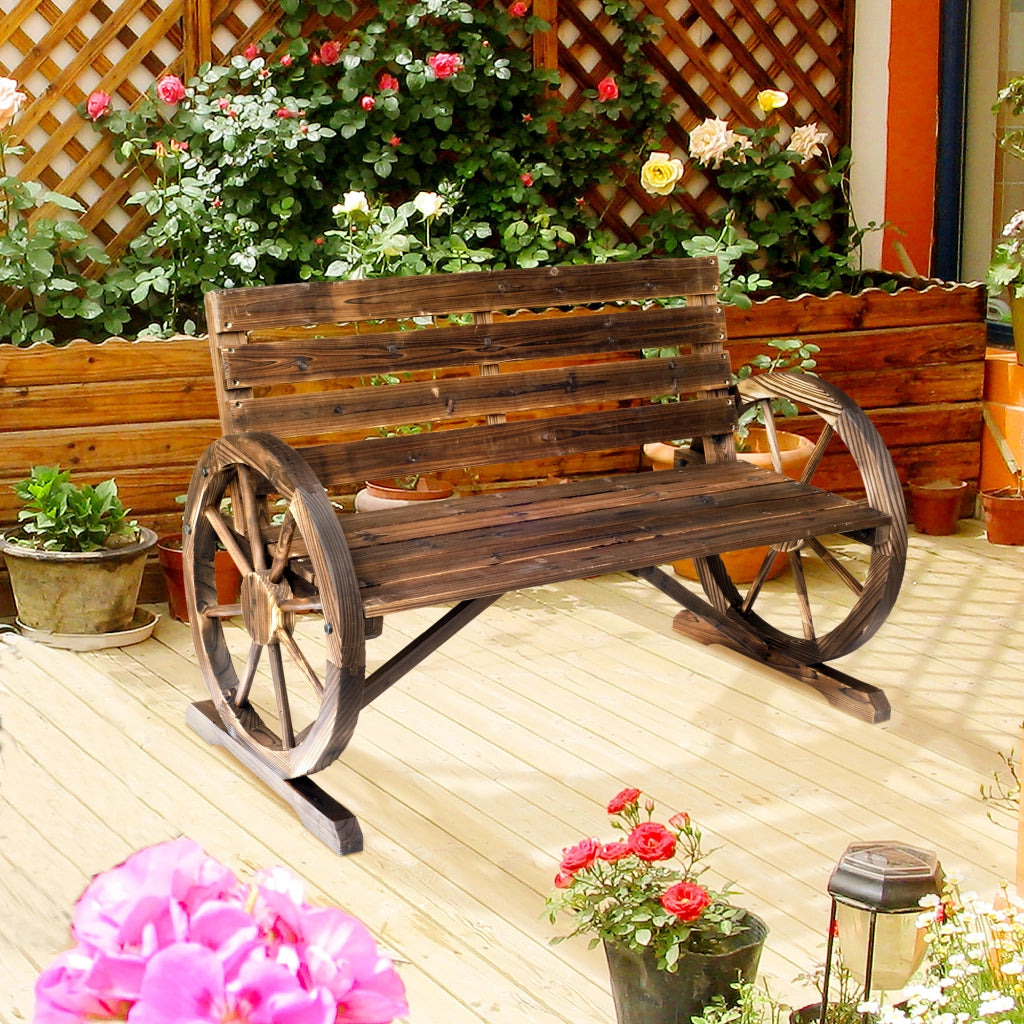 Panchina Giardino in Legno ¨C zephmum ¨C Carbonizzato 105.5x56x79 cm
