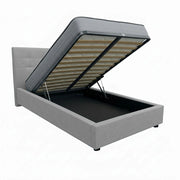 Letto contenitore piazza e mezza 120x190 cm con rete ortopedica a doghe, tessuto Enjoy, made in Italy - 20 Silver