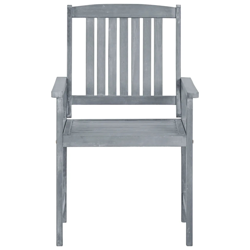Sedie da Giardino con Cuscini 4 pz in Massello di Acacia Grigio 3061252