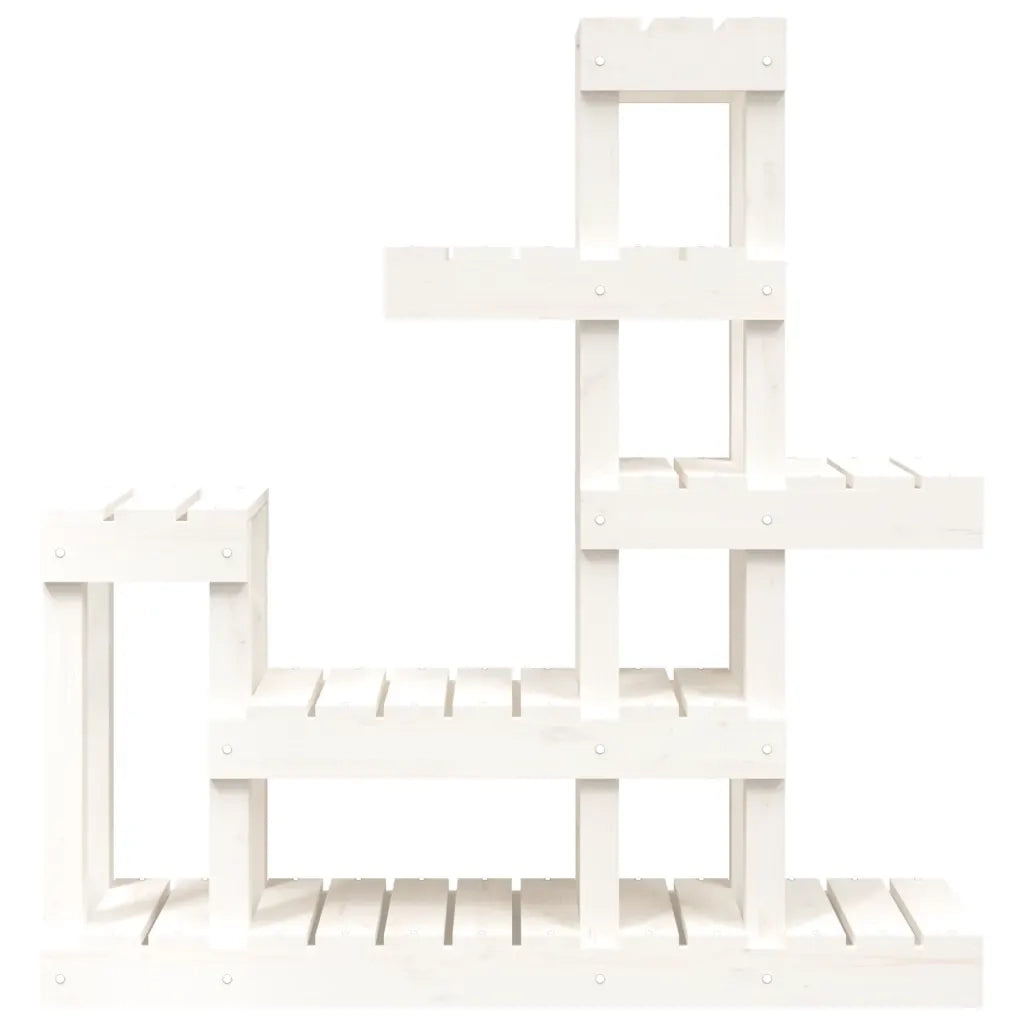 Supporto per Piante Bianco 92x25x97cm Legno Massello di Pino cod mxl 74430