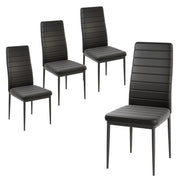 Set di 4 sedie da pranzo imbottite 52,5 x 43 x 96,5 cm design moderno pelle sintetica nera 20_0012589