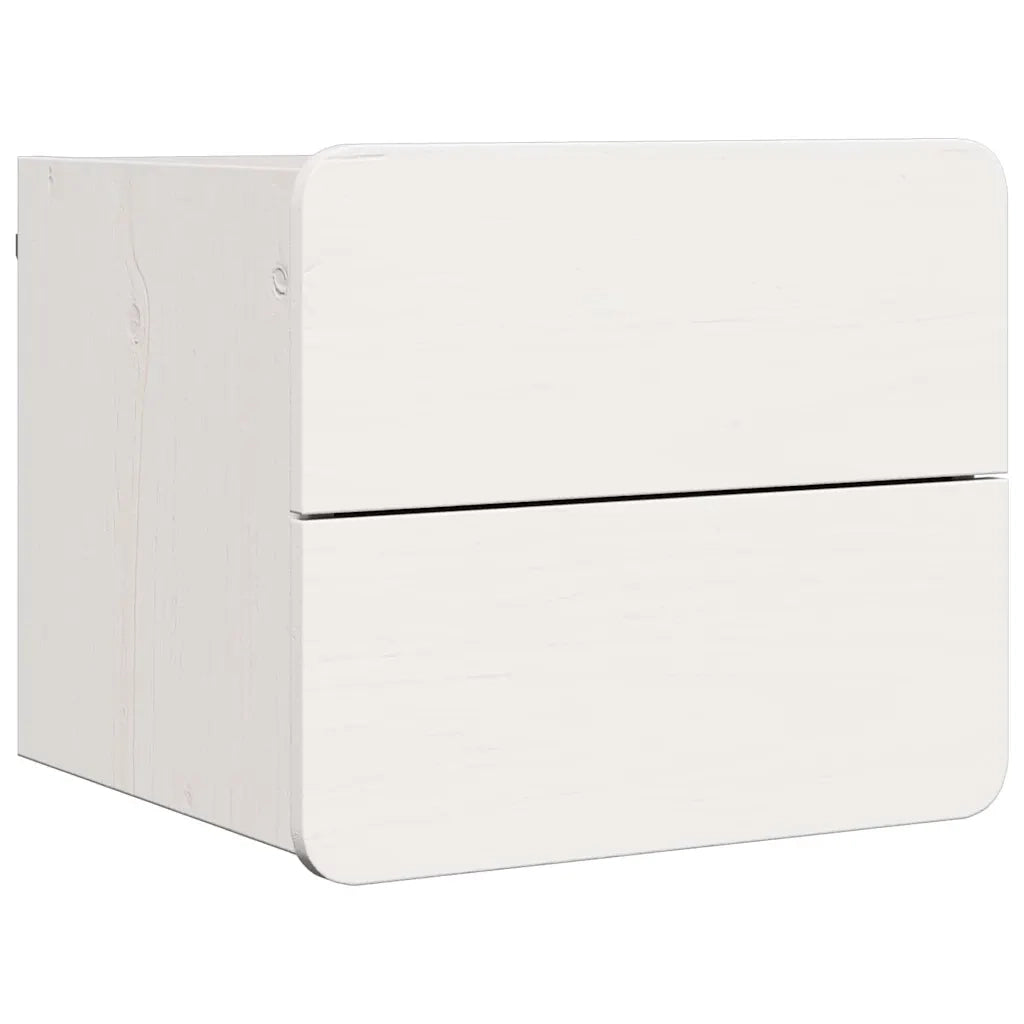 Comodino Bianco 39 x 34 x 33 cm Legno di pino massello 873507