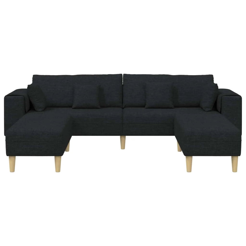 Divano con cuscino 3 pcs Nero Tessuto 3335164