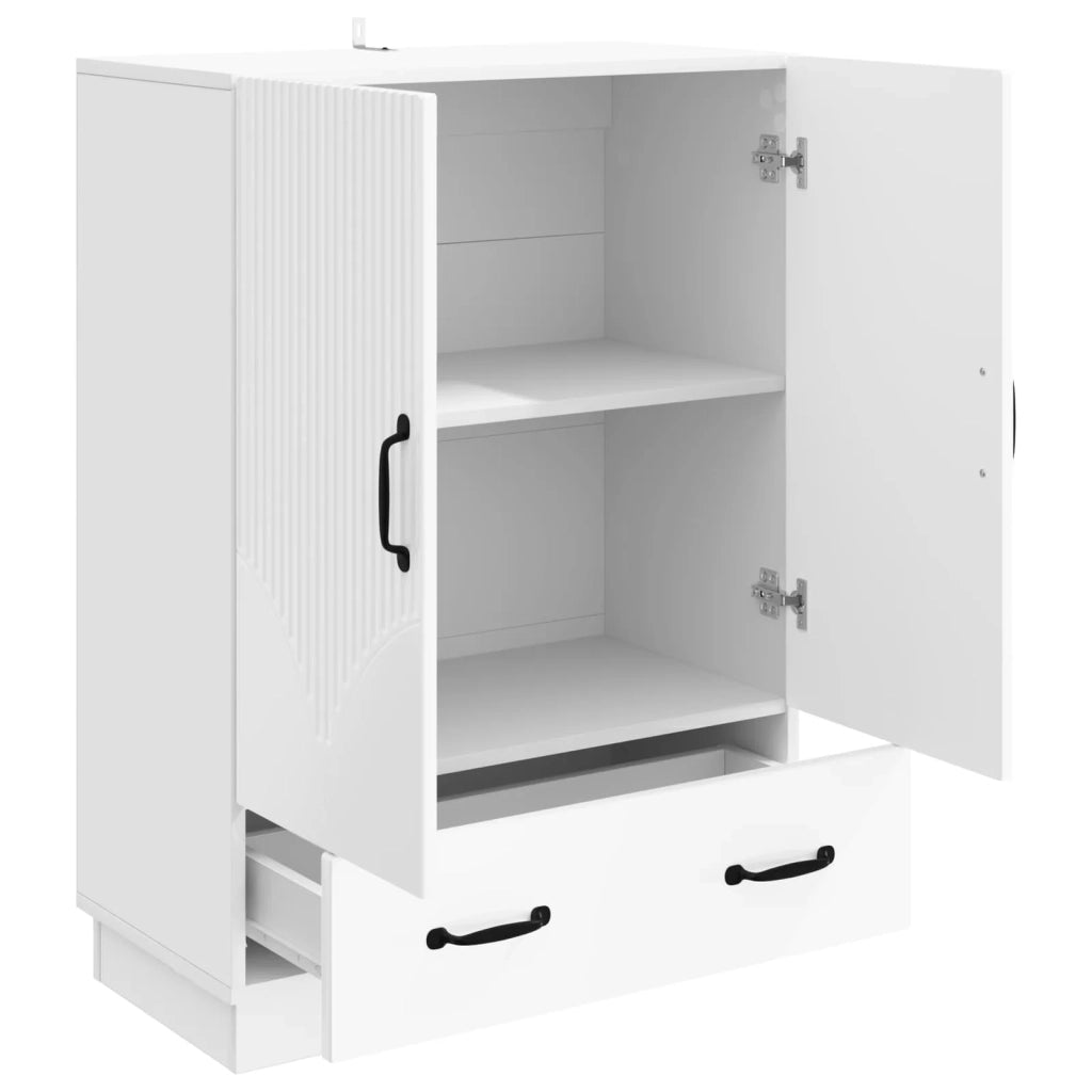 Credenza Bianco Lucido 66 x 34,5 x 92 cm Legno ingegnerizzato