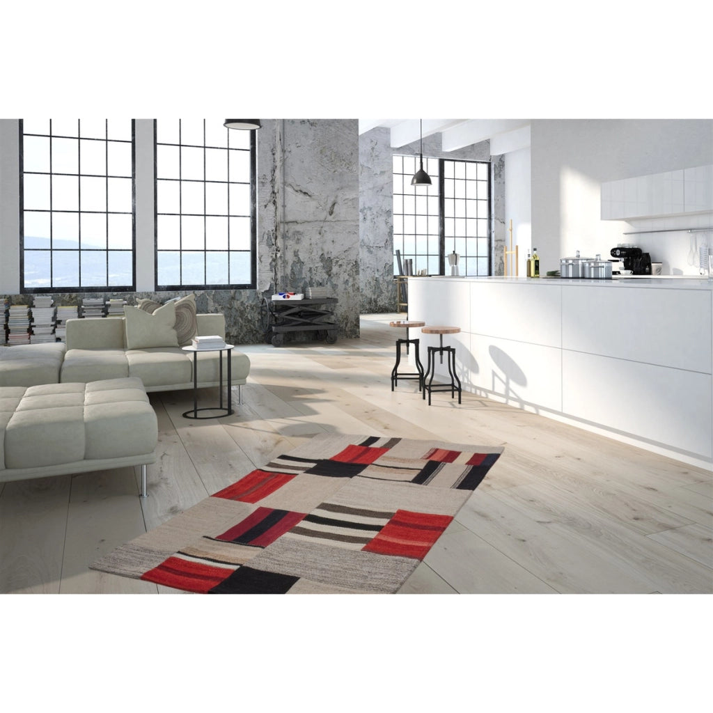 Tappeto Kilim Intenso Radical in lana e cotone multicolor