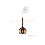 APPLIQUE BIANCO 1 LUCE PICCOLA VETRO RAME 1155BI-A-RA