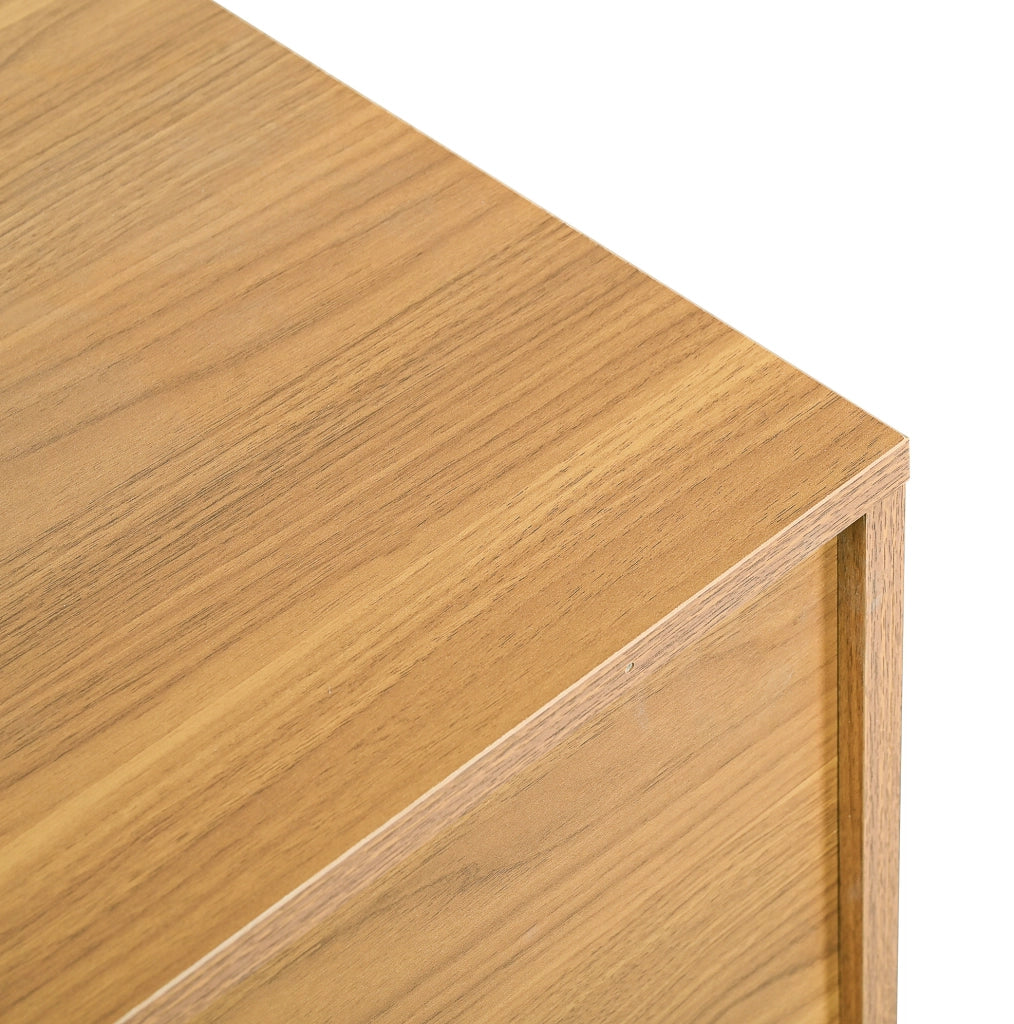 Cassettiera 120x76.5x40 cm con 6 cassetti; design retrò in truciolare; noce