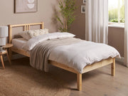 Letto in Legno di pino Chiaro con Rete a Doghe Stile Classico 90 x 200 cm