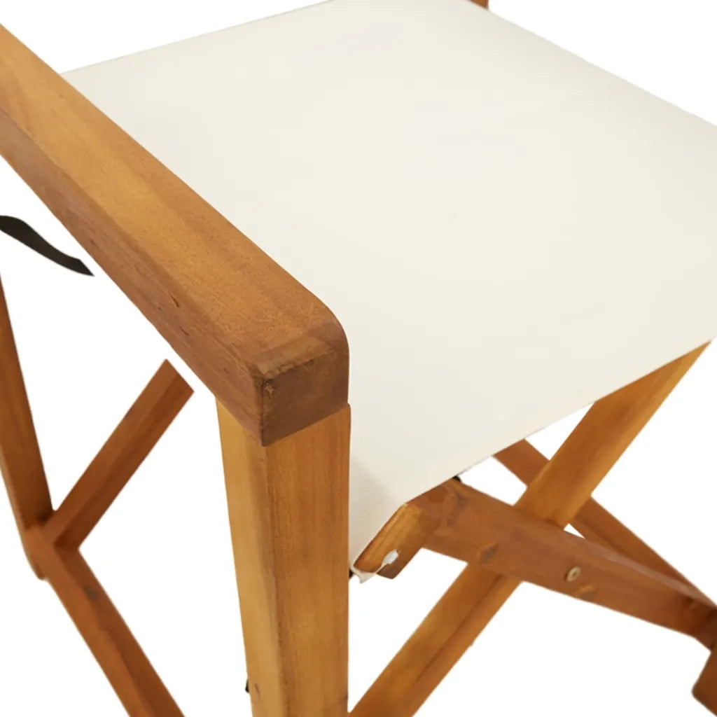 Sedie da Regista Pieghevoli 2 pz Bianco Crema in Tessuto 365837
