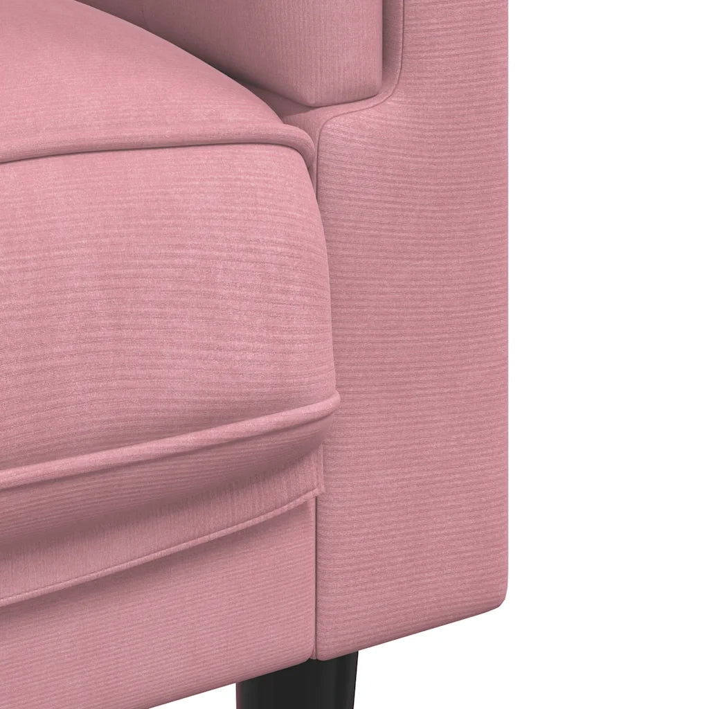 Divano Sedia-Poltrona con Cuscino Rosa in Velluto