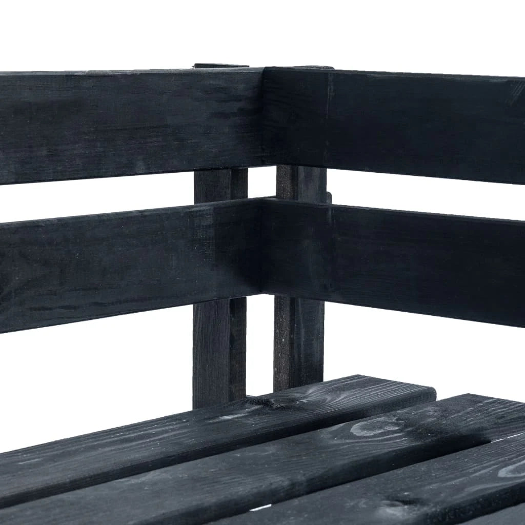 Panca da giardino mobili da esterno per patio terrazza angolare pallet da giardino 110 x 65 x 55 cm legno nero 02_0011135