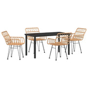 Set da Pranzo per Giardino 5 pz | Set Salotto da Giardino Marrone