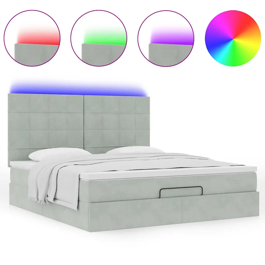 vidaXL Struttura Letto Pouf con Materassi 160x200 cm in Velluto