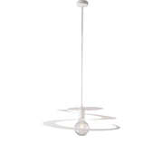 Sospensione Moderna 1 Luce Spring Ferro Laccato Bianco Taglio Laser