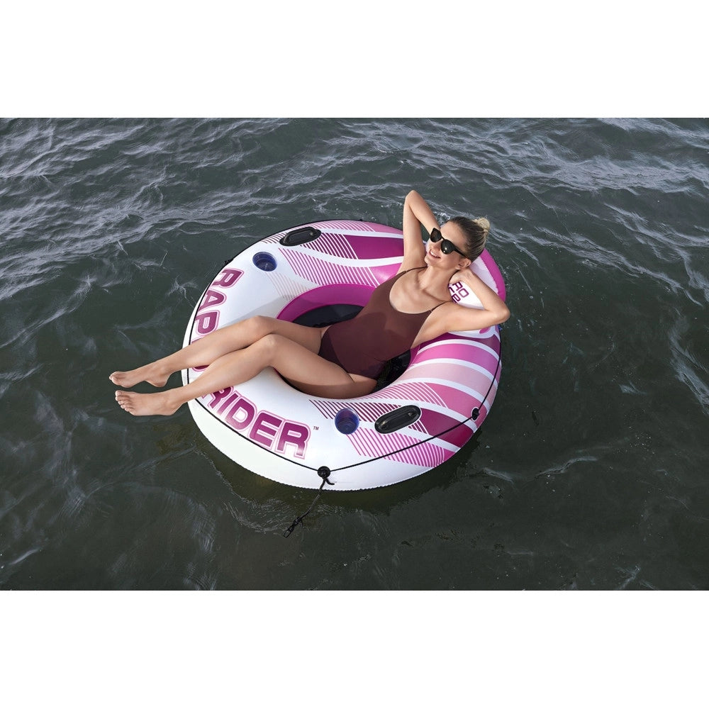 Trade Shop - Salvagente Gonfiabile Hydro Force Rapid Rider Rosa Con Schienale Portabevande ø135cm 43953 -