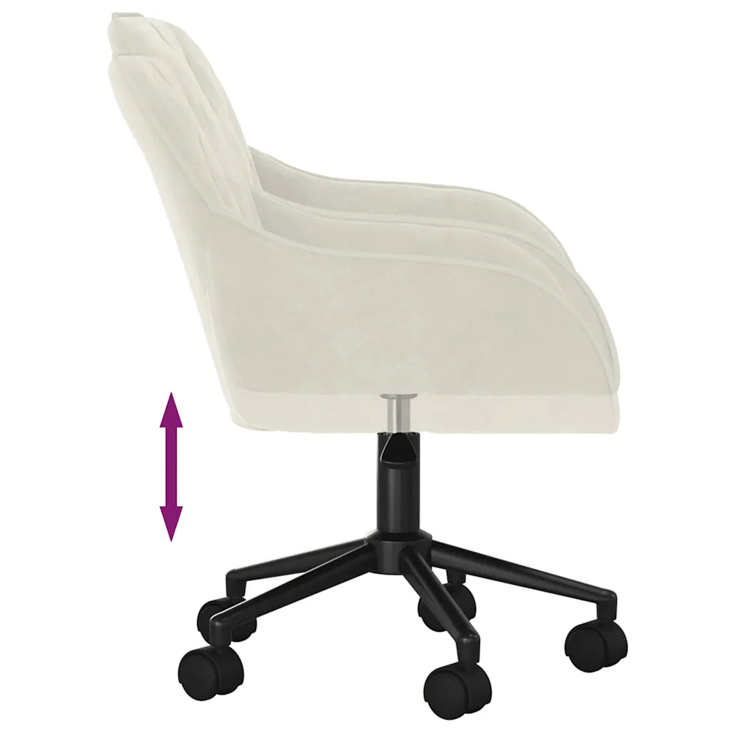 Sedia da Ufficio Girevole Crema in Velluto 344876