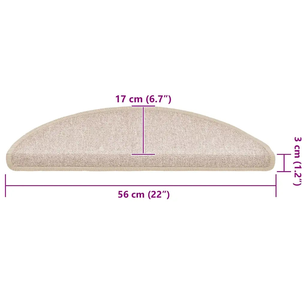 Tappetini per scale 20 pz | Gradini per Scale 56x17x3 cm tortora semicircolari