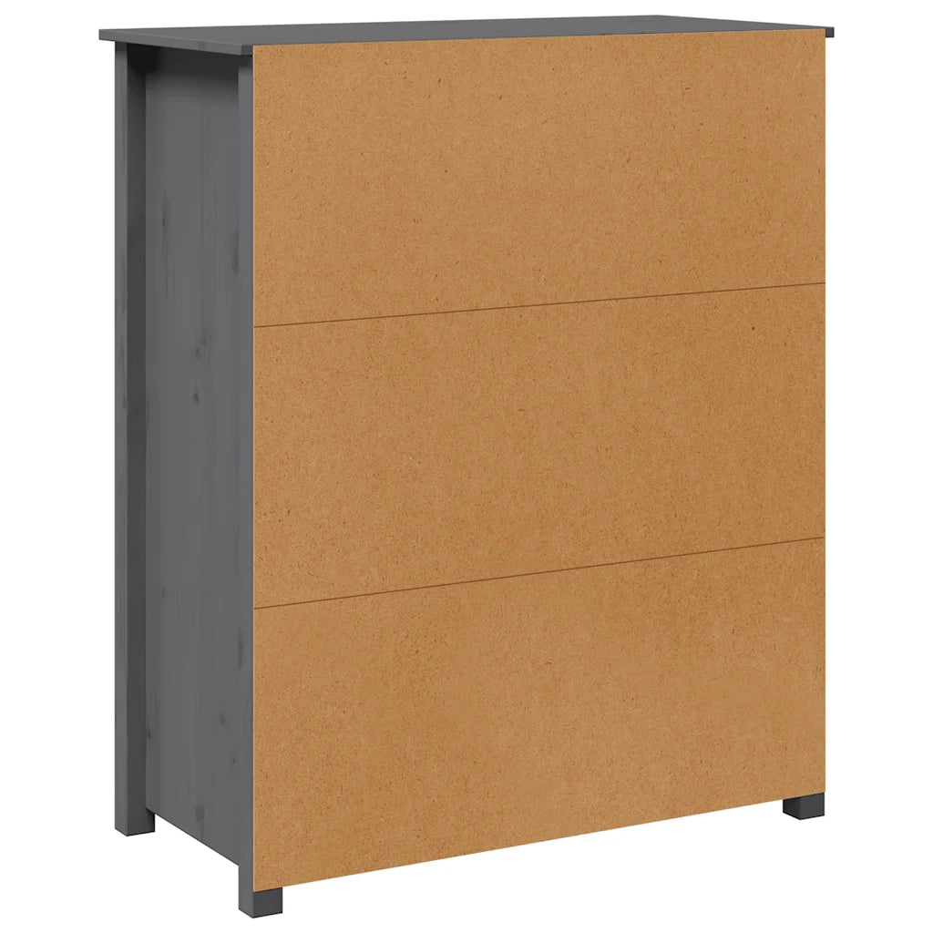 Credenza-Buffet-Armadio da cucina Grigia 83x41,5x100 cm in Legno Massello di Pino 494653
