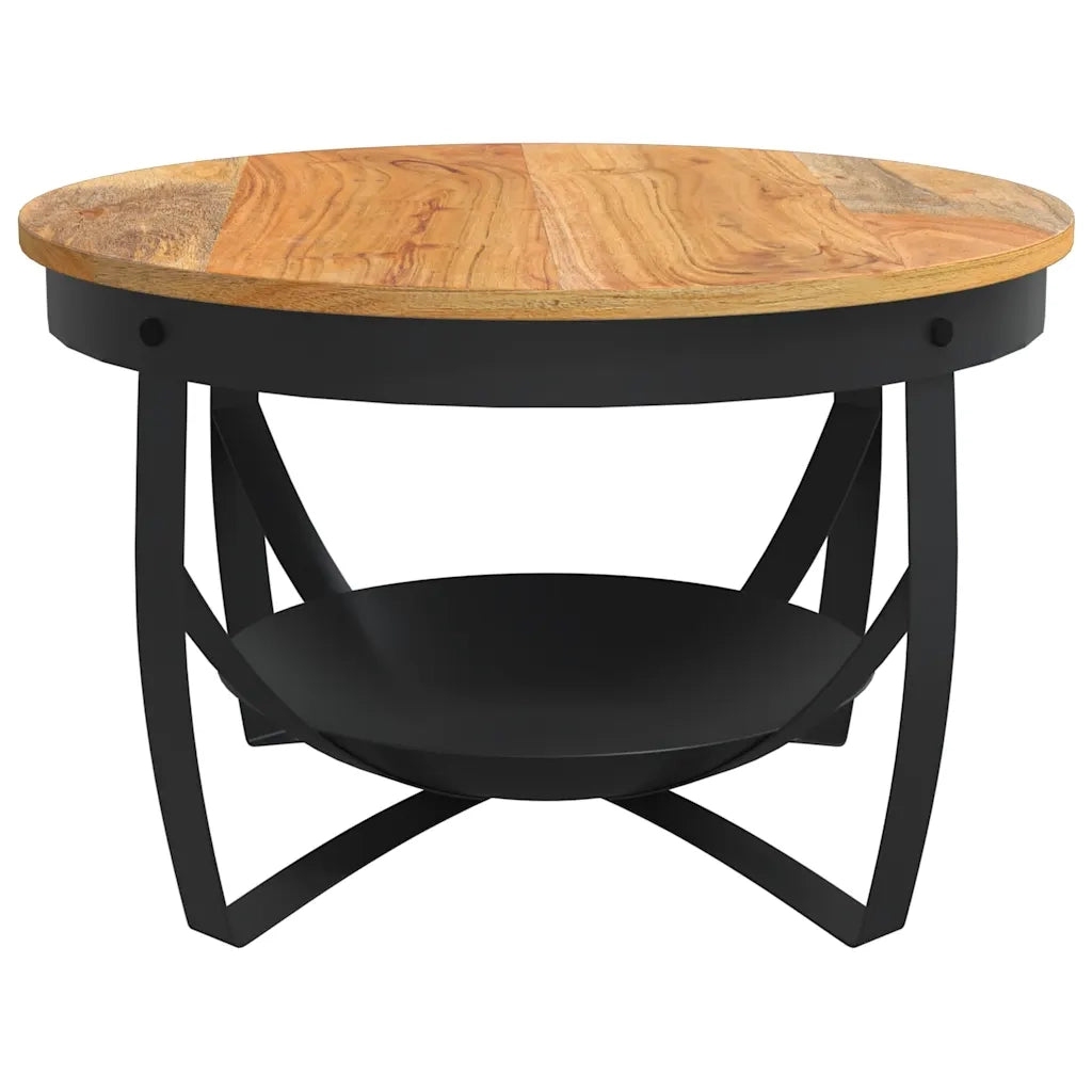 Tavolino da Salotto Ø68x43 cm in Legno Massello di Acacia 320795