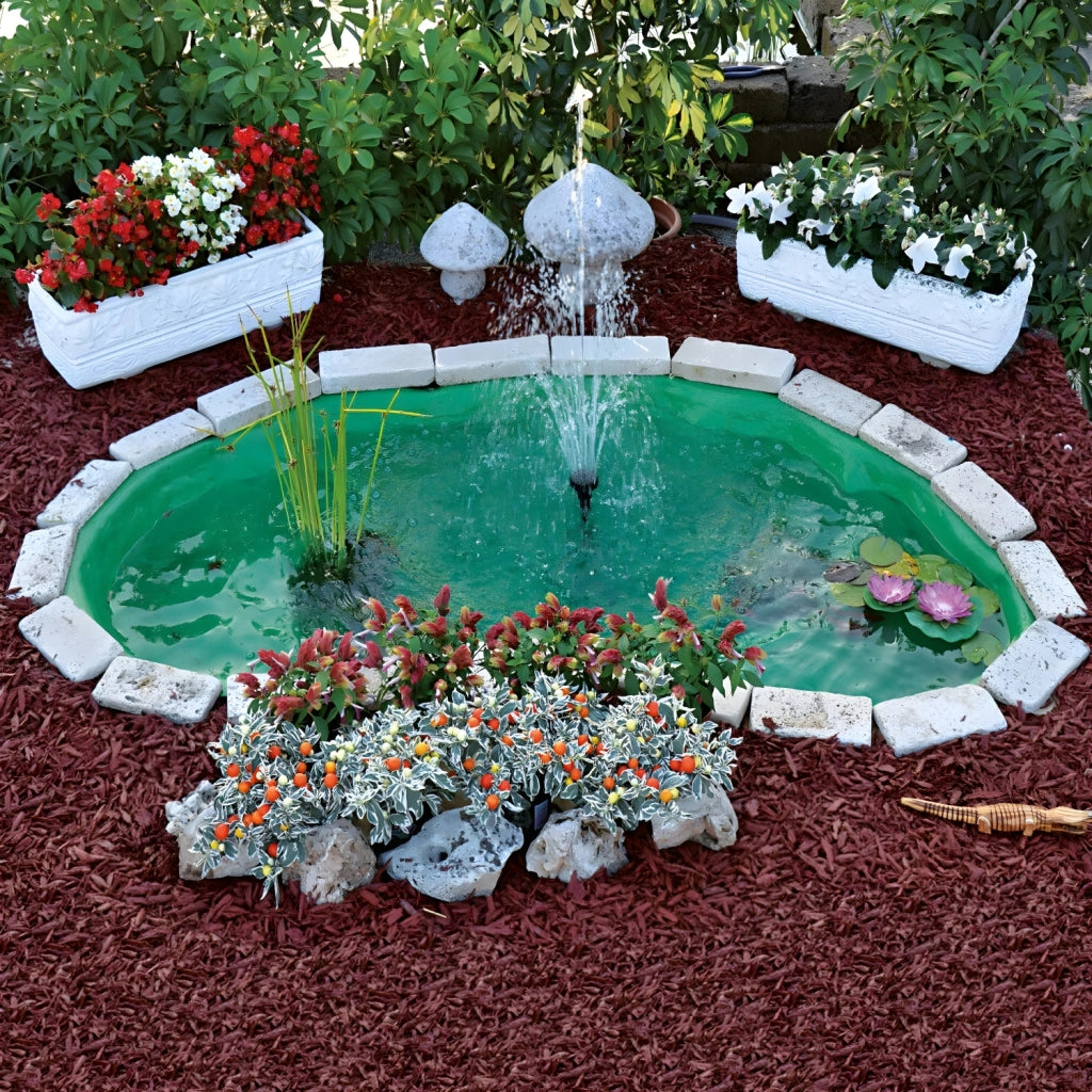 Laghetto da giardino nemi verde e pompa gda 1500 uvc 5 watt