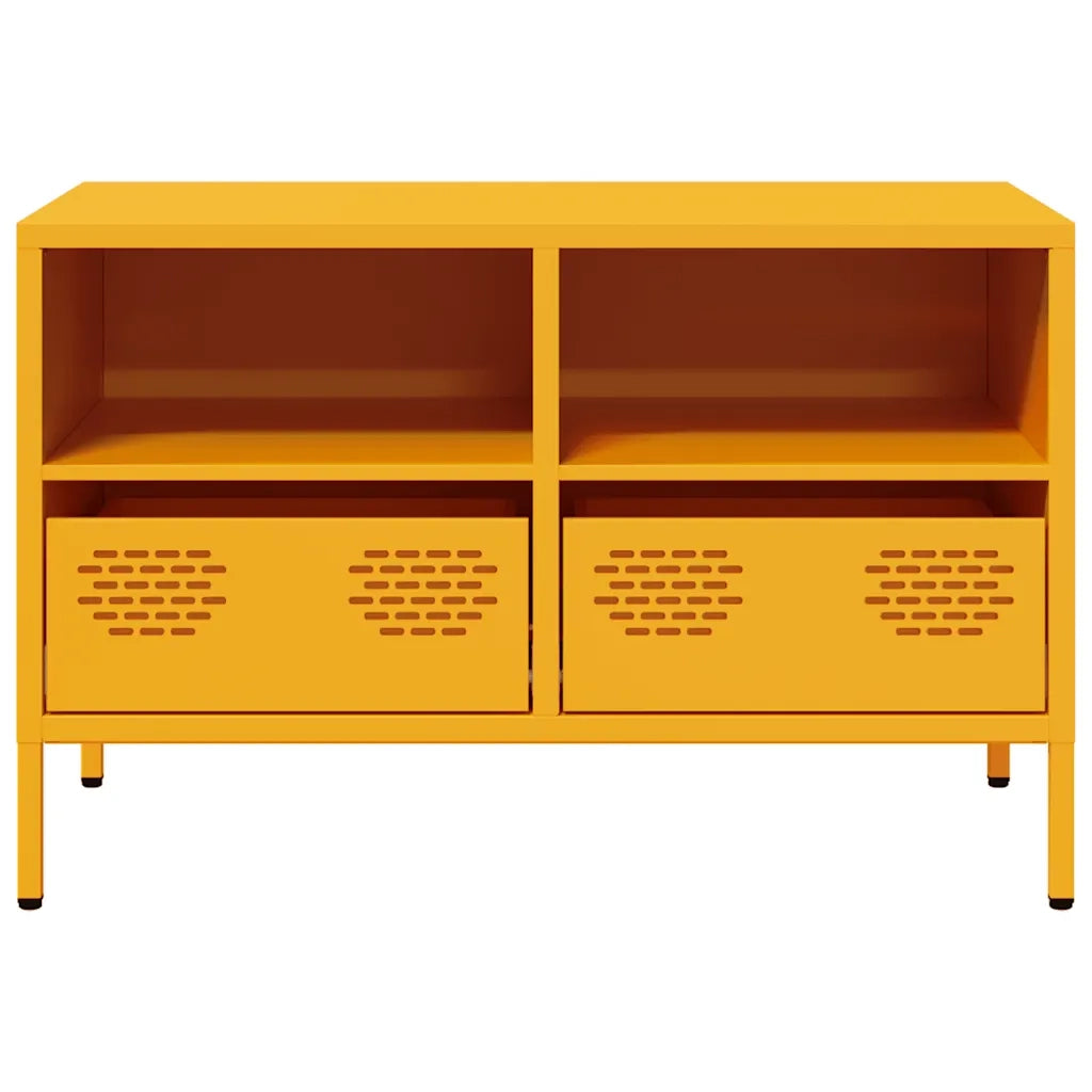 Mobile TV Giallo Senape 68x39x43,5cm Acciaio Laminato a Freddo 851319