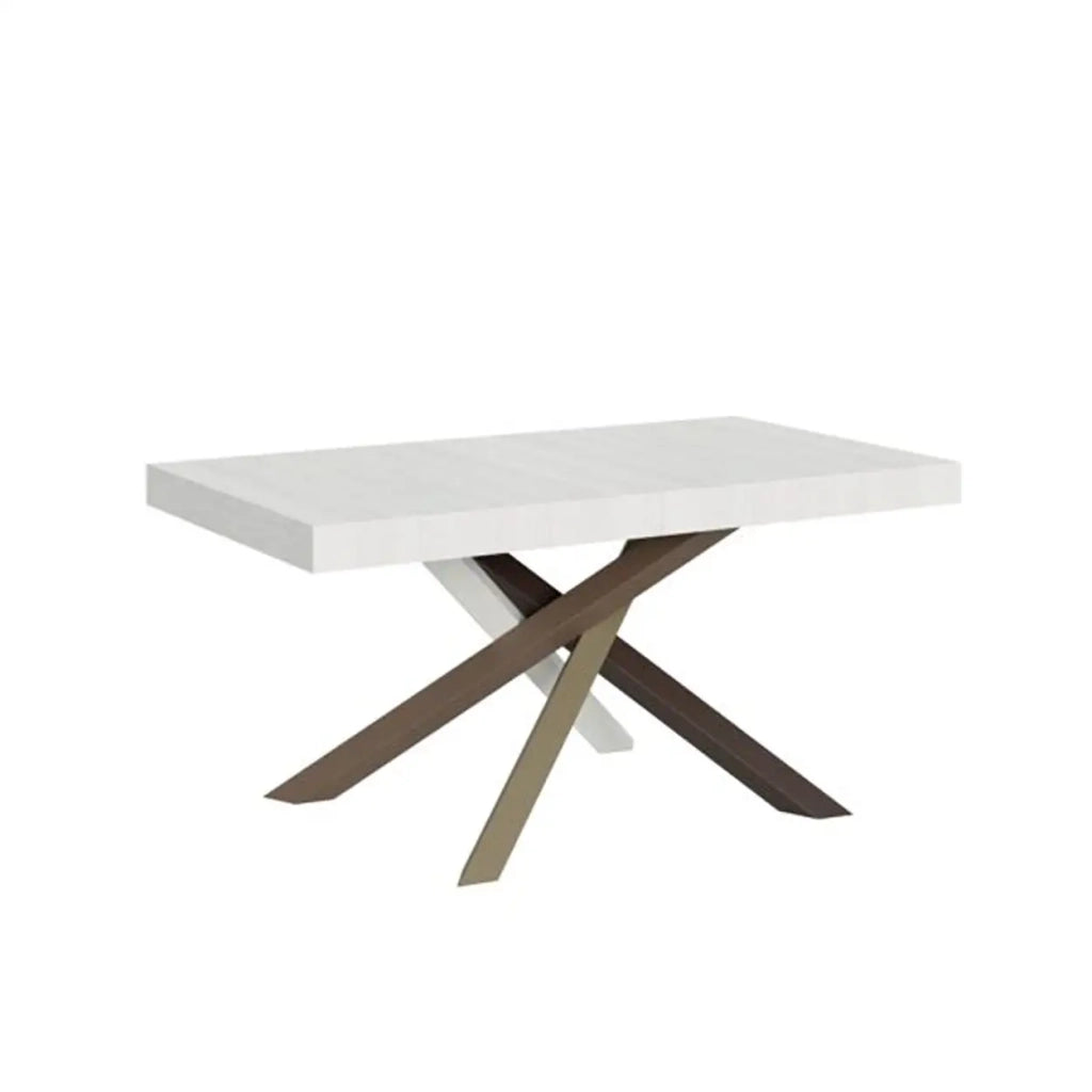 Tavolo allungabile 180/284x90 cm Volantis colore bianco frassino gambe multicolore 4/C