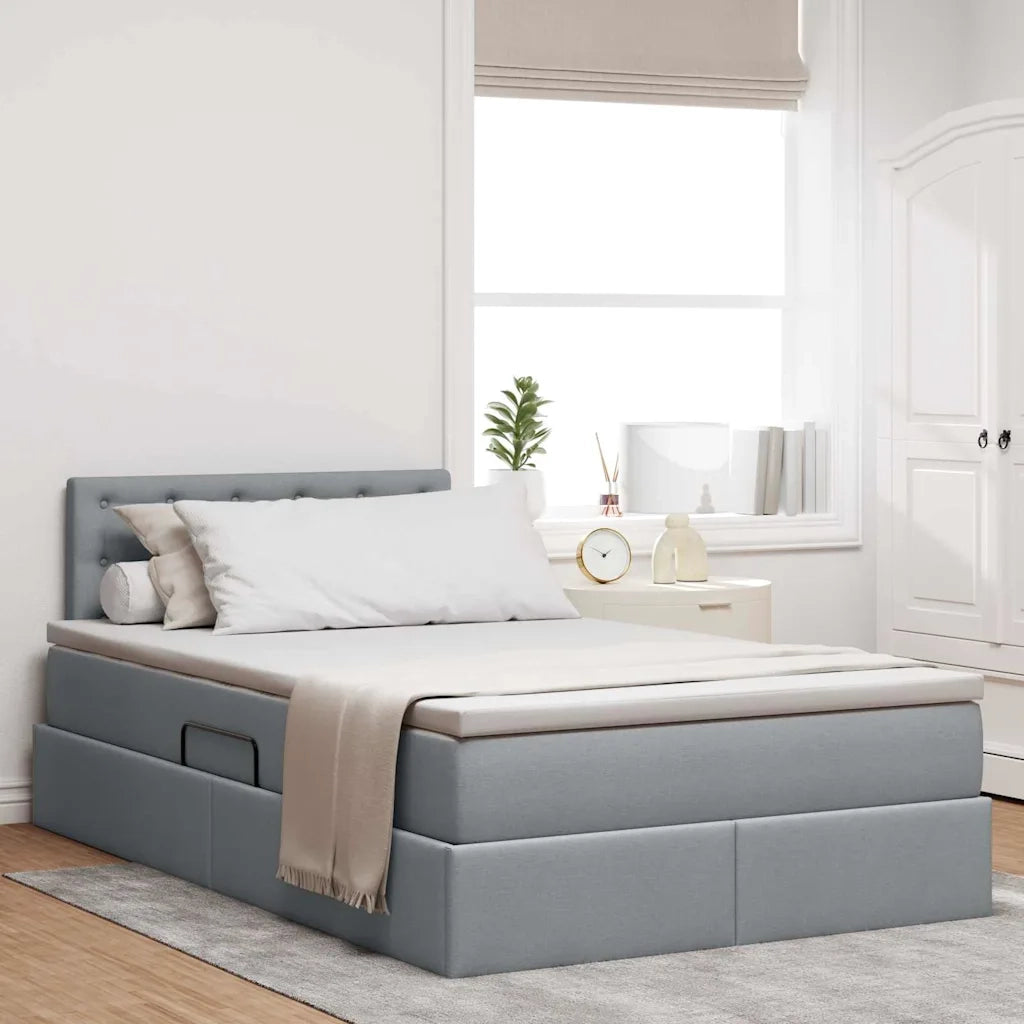 Letto con contenitore e materasso Grigio chiaro 120 x 200 cm 3370626