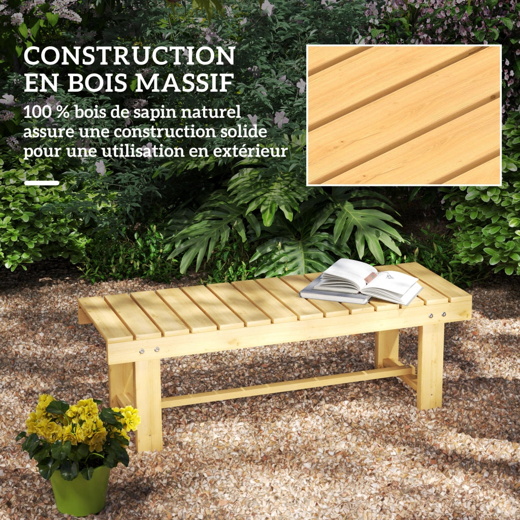 Panchina da Giardino 2 Posti ¨C zephmum ¨C Legno di Abete Preolio 110x38x35 cm