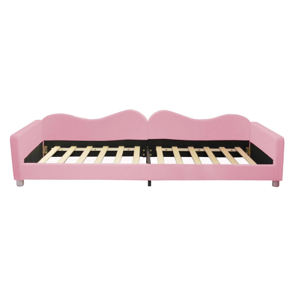 Letto imbottito singolo ¨C Minimal ¨C rosa velluto 90x200cm