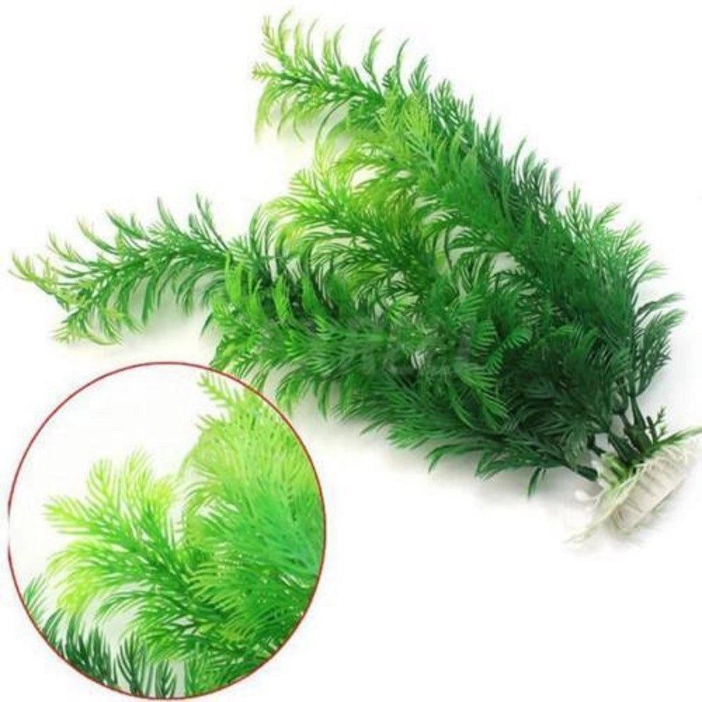 Trade Shop - Pianta 30 Cm Piantina Artificiale Per Acquario Piante Finte Plastica Addobbi -