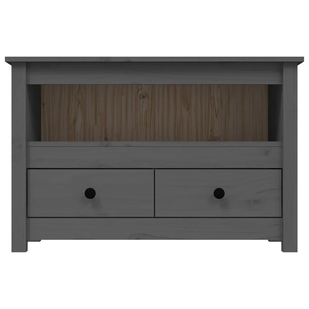 Mobile TV multimediale scaffale TV credenza mobile TV sala da pranzo soggiorno camera da letto 79 x 35 x 52 cm legno di pino massiccio grigio 02_0026212