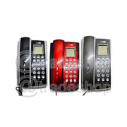 Trade Shop - Telefono Caller Id Phone Kx-t071cid Multifuzione Grigio Rosso Nero Display Lcd -