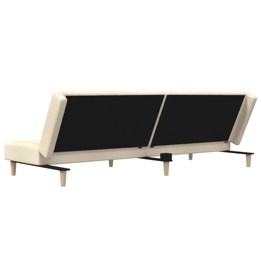 Divano letto | Sof¨¤ letto | Letto singolo a 2 Posti Crema in Tessuto