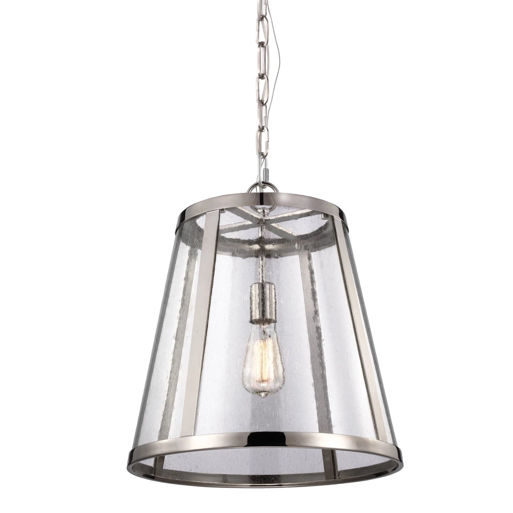 Sospensione Contemporanea Harrow Alluminio Nichel Lucido Vetro E27 D40,6Cm