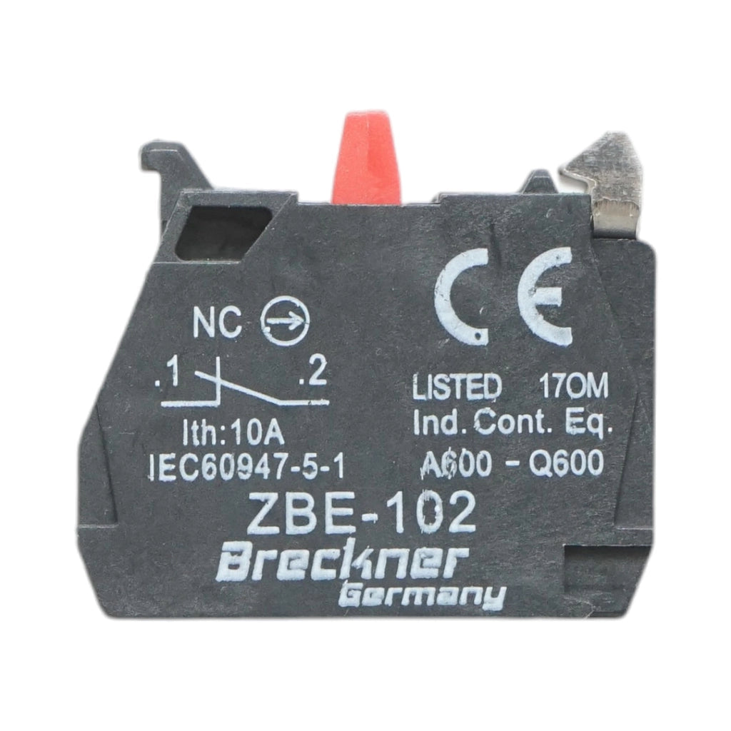 Blocco contatti ausiliari 1NC, 24V/10A 22mm LAY5 Breckner Germany