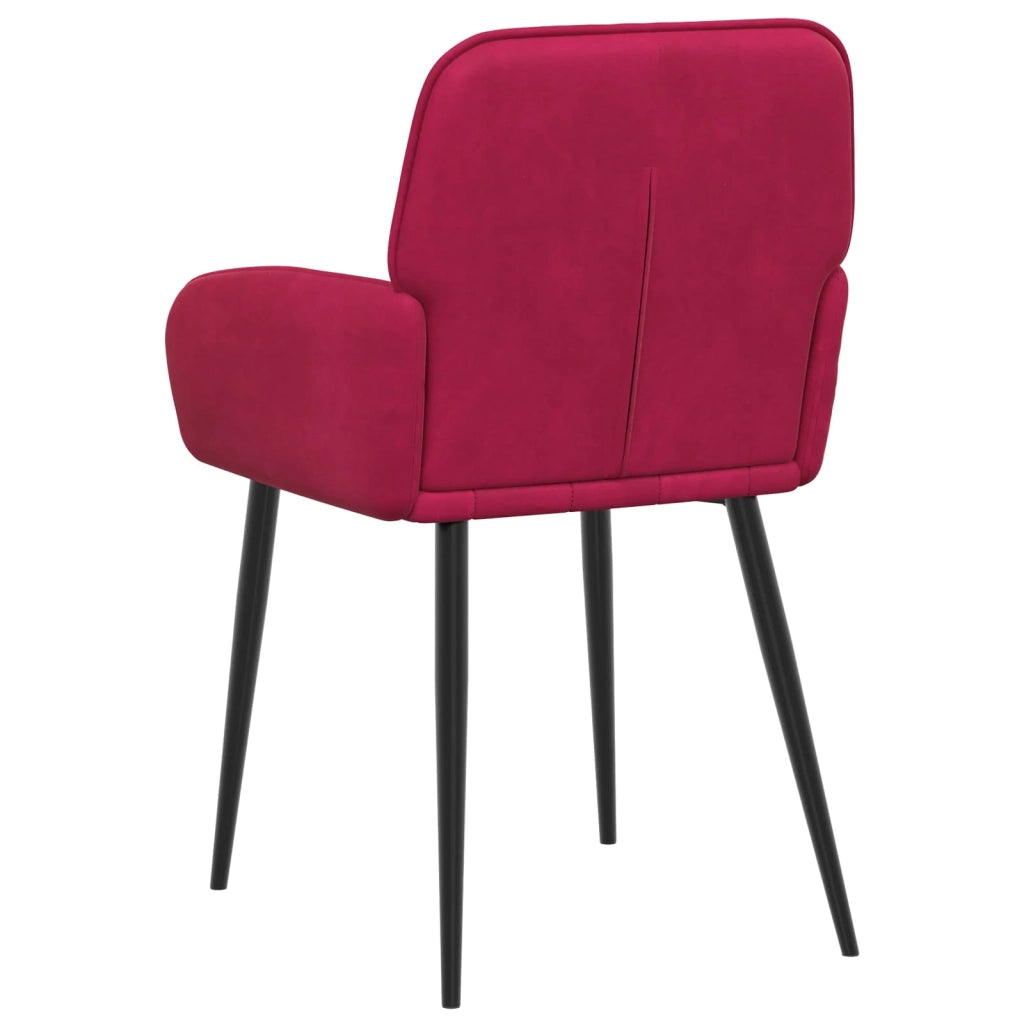 Sedie da pranzo 4 pcs Velluto (V) Rosso Vino 56,5 x 50 x 86 cm 3428169
