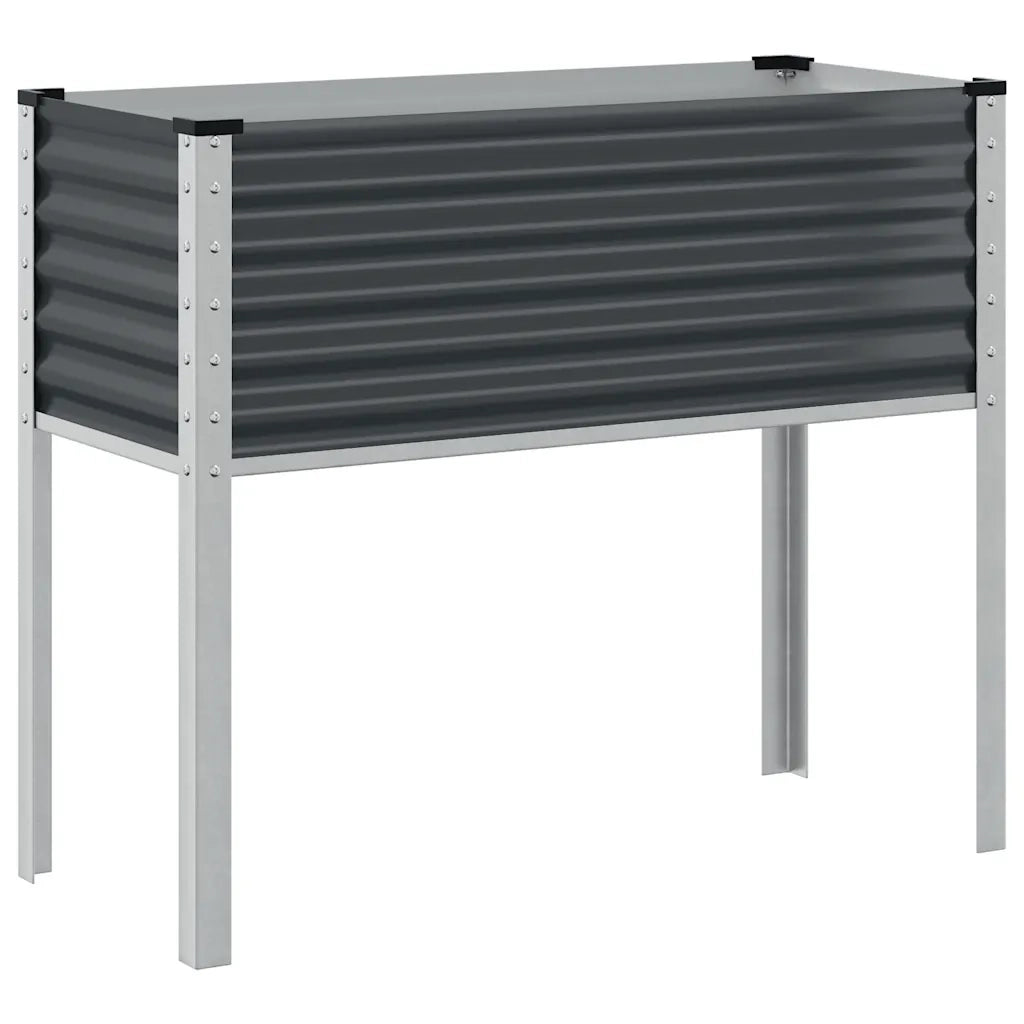 Fioriera da Giardino-Vaso da Esterno antracite 100x45x90 cm in acciaio