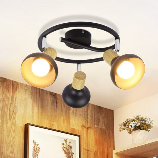 ZMH Faretto da soffitto E14 a 3 luci Lampada da soffitto vintage orientabile a 350° per soggiorno corridoio