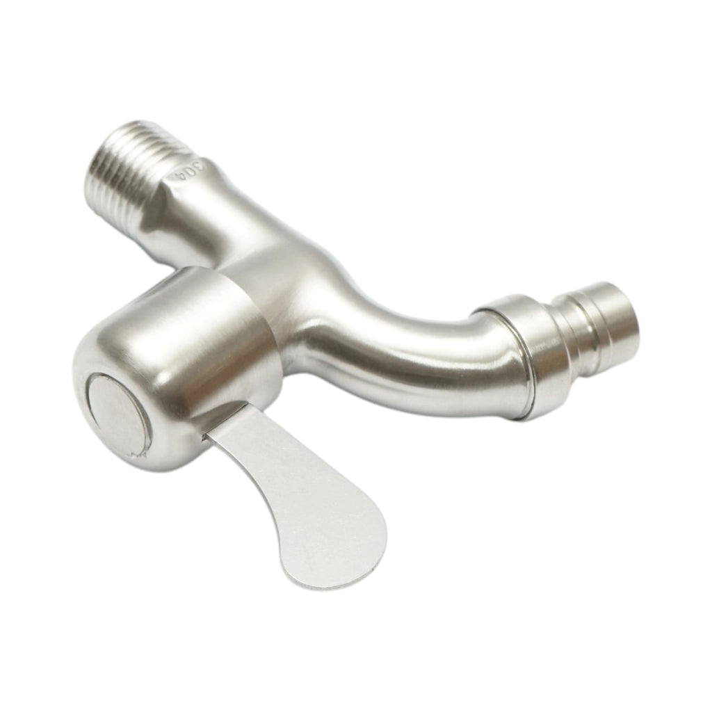 Rubinetto per acqua di servizio, a parete, in acciaio inox