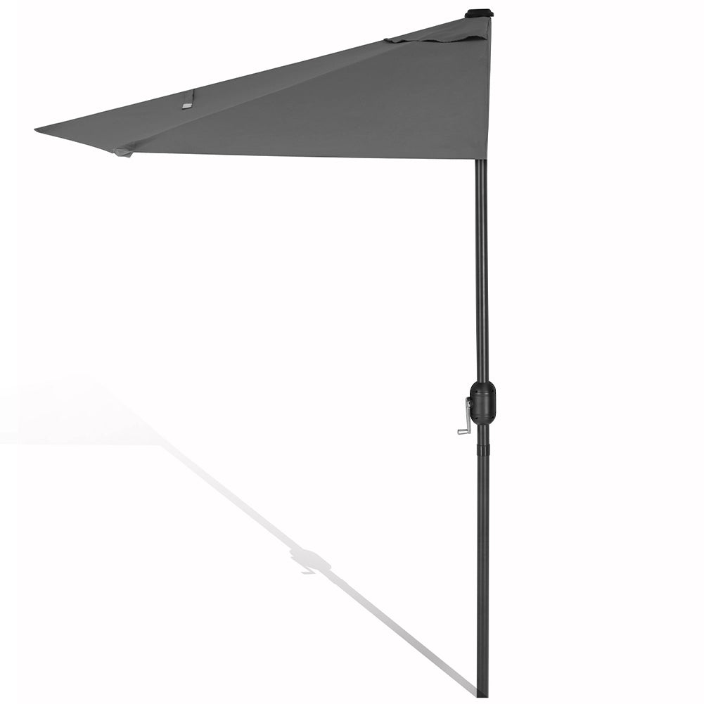 Ombrellone Mezzaluna a Parete da Giardino Parasole a Muro Esterno Grigio 270 cm