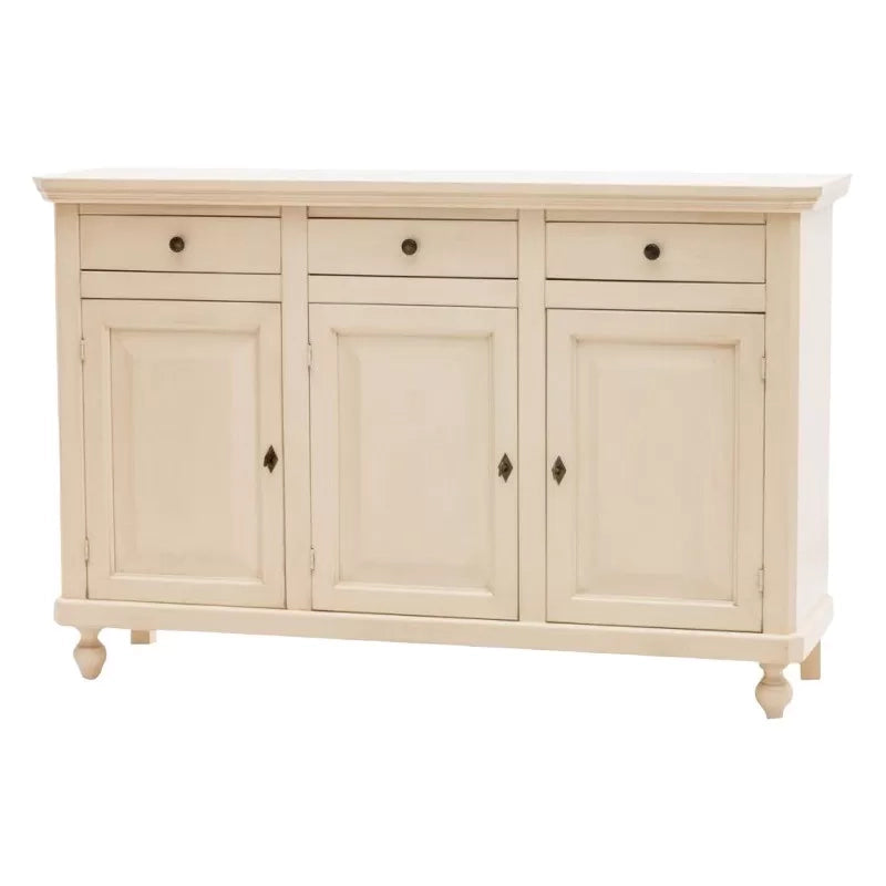 Madia credenza 3 ante legno shabby chic avorio150x43x98 - Mobili 2G