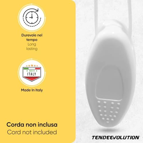 Fiocco Peso per Corda Tenda da Interno in Plastica 45g - Made in Italy - Bianco - 9x4cm