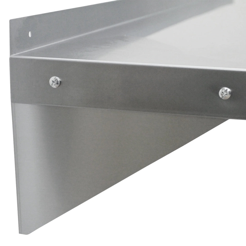2 x Ripiani in Acciaio Inox Cucina Commerciale Mensole Muro e Staffe 194 x 30 cm