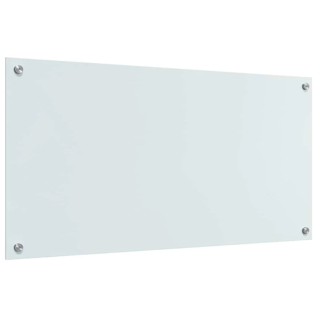 Set di 2 pratici paraschizzi da cucina resistenti al calore 100 x 50 cm in vetro temperato bianco 02_0056292