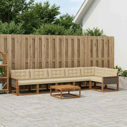 Set di divani da esterno con cuscino 7 pcs Naturale e Beige 3381469