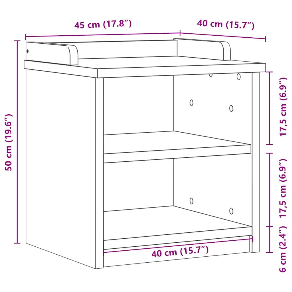 vidaXL Panca da Corridoio SANDNES Bianca 45x40x50 cm in Legno di Pino