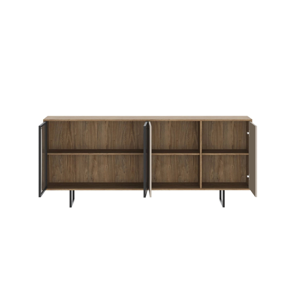 Madia Malnate, Credenza Cassetti, 200x40x87h cm Marrone Noce