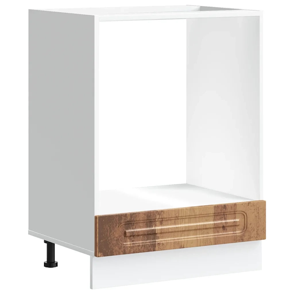 Mobile forno classico salvaspazio con vano contenitore 60 x 46 x 81,5 cm realizzato in legno composito con finitura effetto legno anticato 02_0049948